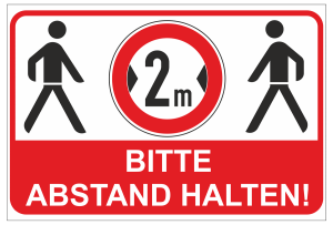 Hygieneschild 2 Meter Abstand halten